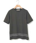 裾刺繍 スラブ天竺 Tシャツ