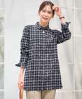 微起毛 チェック柄 チュニック【オンラインショップ限定】