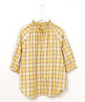 シャーリング 2WAY チェックブラウス