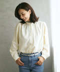 コットン ギャザー ブラウス