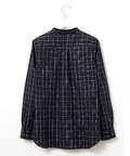 バンドカラー チェック柄 ブラウス