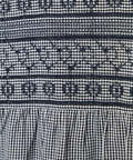 レース刺繍 ギンガムチェック ブラウス