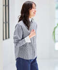 カットジャカード エンブレム刺繍 ブラウス