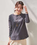 小花柄 プリント 長袖Tシャツ