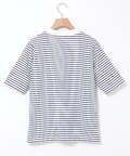 モックネック ボーダー Tシャツ