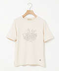 コットン フラワープリント Tシャツ