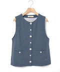 ミニ裏毛 ボタン ベスト