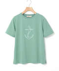 プレーティング天竺 アンカー柄 Tシャツ【UVカット】
