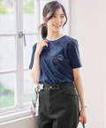 プレーティング天竺 スタンププリント Tシャツ