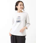 トランク柄プリント 七分袖 Tシャツ