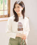 トランク柄プリント 七分袖 Tシャツ