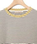 襟ニット ボーダー Tシャツ