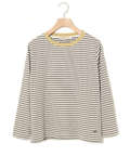 襟ニット ボーダー Tシャツ
