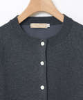 クルーネック ダブルニット カーディガン【手洗いOK】