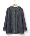 中綿 ノーカラー ジャケット
