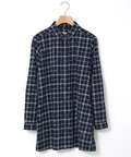 微起毛 チェック柄 チュニック【オンラインショップ限定】
