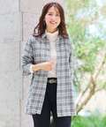 微起毛 チェック柄 チュニック【オンラインショップ限定】