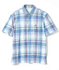 鹿の子 チェックプリント ポロシャツ【吸汗速乾】