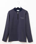 スタンドカラー ハーフジップ プルオーバー