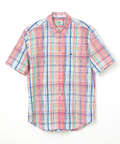 シルクブレンド マドラスチェック サッカーシャツ【吸汗速乾】【洗濯機洗いOK】