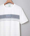 ボーダー柄 ロゴ プリントTシャツ