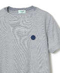 変形ネック ボーダーリブ Tシャツ