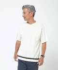 ラインデザイン ニット Tシャツ【接触冷感】【手洗いOK】