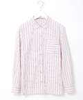 コットンブロード ストライプ柄 ブラウス