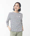 スノーコットン ボーダー 七分袖Tシャツ【接触冷感】
