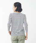 スノーコットン ボーダー 七分袖Tシャツ【接触冷感】
