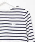 スノーコットン ボーダー 七分袖Tシャツ【接触冷感】
