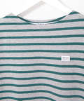 スノーコットン ボーダー 七分袖Tシャツ【接触冷感】