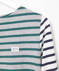 スノーコットン ボーダー 七分袖Tシャツ【接触冷感】