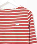 スノーコットン ボーダー 七分袖Tシャツ【接触冷感】