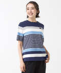 スノーコットン 天竺 パネルボーダー Tシャツ【接触冷感】