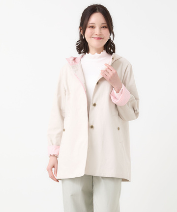 ストライプ バイカラー コート