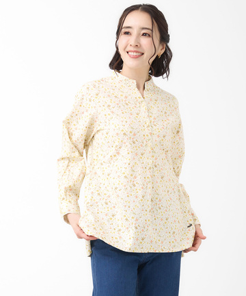 花柄 スキッパー チュニック