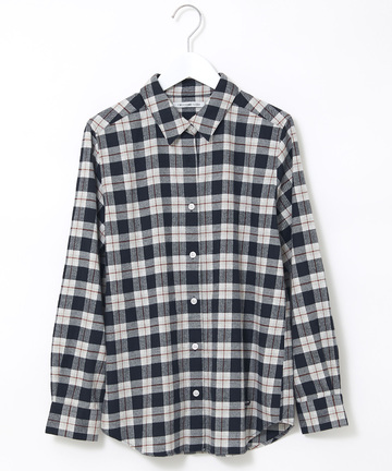 微起毛 チェック柄 ブラウス