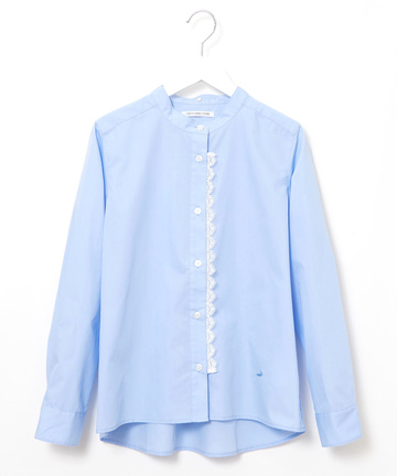 襟レース バンドカラー ブラウス