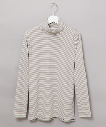 起毛 ストレッチ ハイネックカットソー