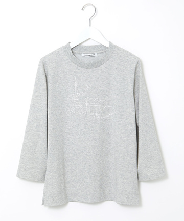 プリントデザイン 7分袖 Tシャツ