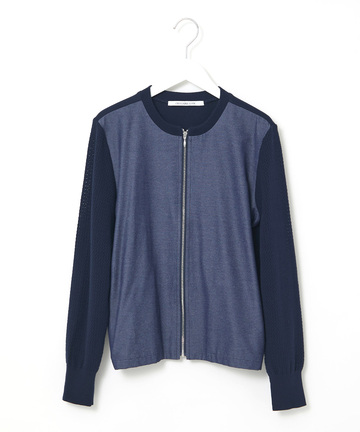 デニムライク ニットジャケット