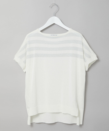 ラメボーダー ドルマンニット【手洗いOK】【オンラインショップ・一部店舗限定】