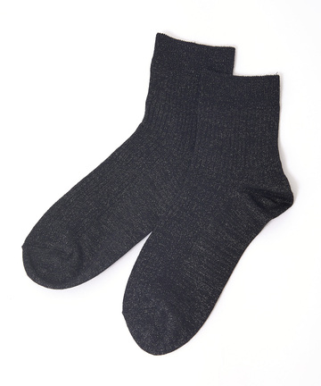 ラメ混 リブ ソックス