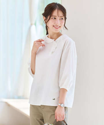 フリルカラー プルオーバー ブラウス