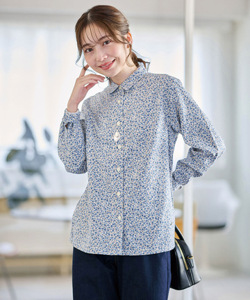 小花柄プリント ブラウス