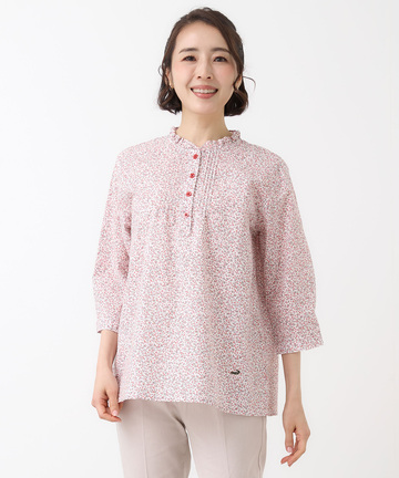フリル襟 小花柄 ブラウス