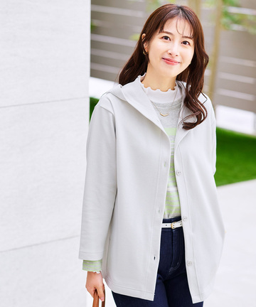 ショールカラー フードパーカー