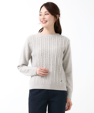 ウールブレンド ケーブル ニット