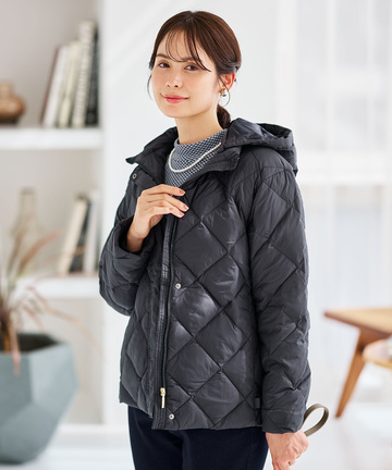 2WAYフード キルトダウン ジャケット【撥水加工】